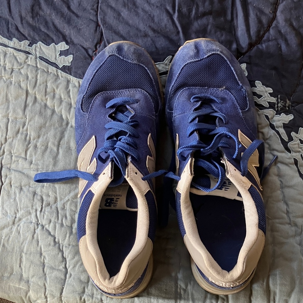 New Balance Blue and Cream Sneakers